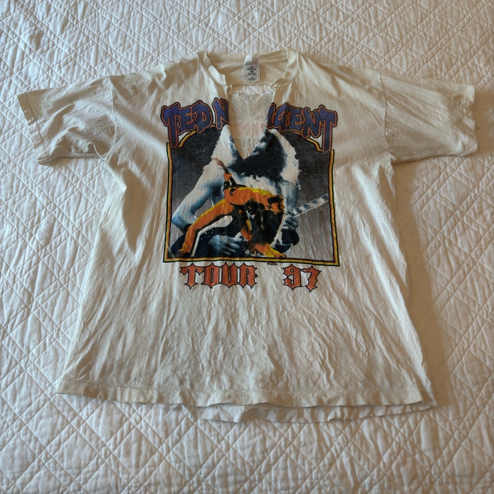 1997 TED NUGENT WANGO TANGO THRASHED T-SHIRT - Picture 2 of 7